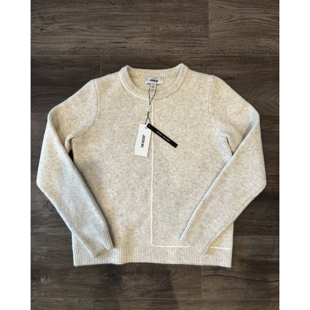 Jason Wu Cream Sweater With White Stripe, Women’s Small, New With Tags